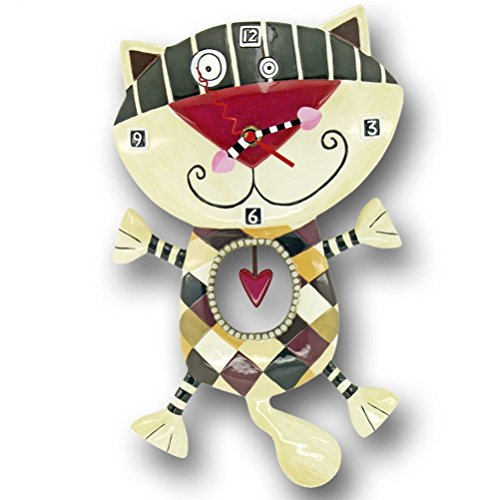 Enesco C602 Uhr, Motiv Katze mit Herz, Harz, 33 cm von Enesco