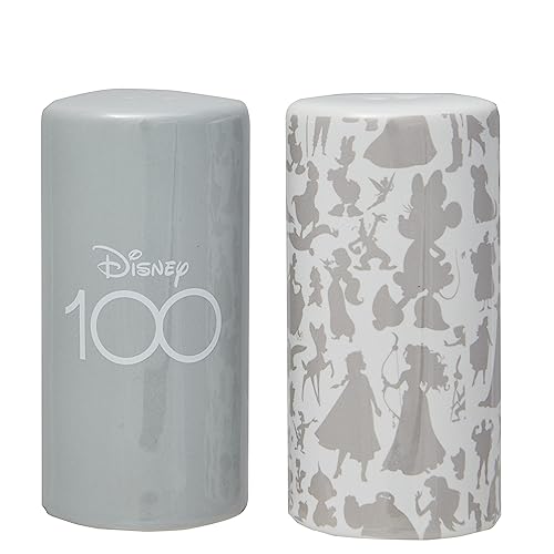 Enesco Disney Ceramics Salz- und Pfefferstreuer-Set, zum 100. Jahrestag, Silhouetten, 8,9 cm, mehrfarbig von Enesco