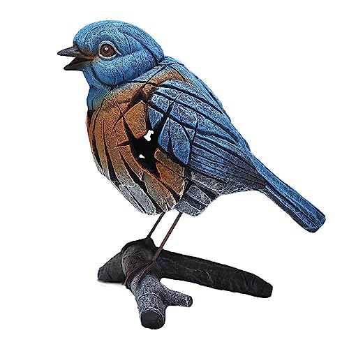 Enesco Edge Sculpture Western Bluebird auf AST, Tierfigur, 21,5 cm, Blau und Orange von Enesco