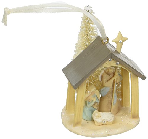 Enesco Foundation Suspension Krippe Heilige Familie, PVC, Mehrfarbig, 4 x 6 x 6.5 cm von Enesco