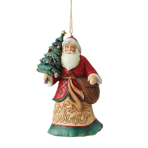 Enesco Jim Shore Dekofigur Weihnachtsmann mit Baum und Spielzeugtasche von Enesco