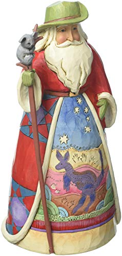 Enesco Jim Shore Heartwood Creek Australischer Weihnachtsmann-Stein, Kunstharz, 17,8 cm, Mehrfarbig von Enesco