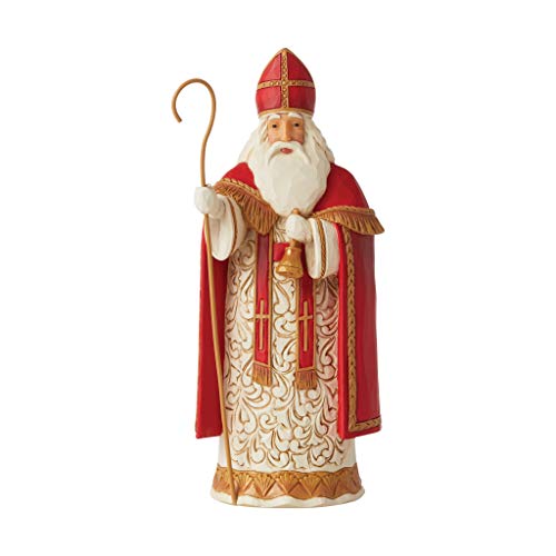 Enesco Jim Shore Heartwood Creek Christmas Around The World Belgischer Weihnachtsmann Großzügige St. Niklaas Figur, 18 cm, Mehrfarbig von Enesco