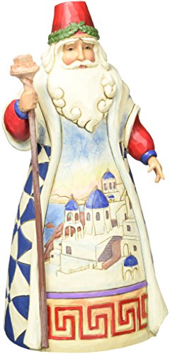 Enesco Jim Shore Heartwood Creek griechische Weihnachtsmann-Figur, Steinharz, 17,8 cm, Mehrfarbig von Enesco