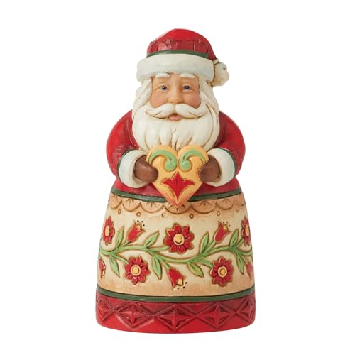 Enesco Jim Shore Heartwood Creek Four Seasons Mini-Weihnachtsmann mit Herz, 3.74 Inches von Enesco