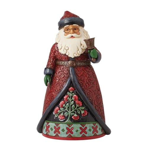 Enesco Jim Shore Heartwood Creek Holiday Manor Weihnachtsmann mit Glocke, 20 cm, mehrfarbig von Enesco