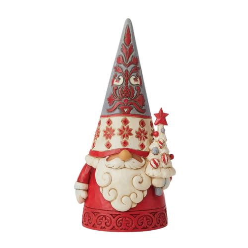 Enesco Jim Shore Heartwood Creek Nordic Noel Zwerg mit Baum, gemütliche Weihnachtsfigur, 16 cm, mehrfarbig von Enesco