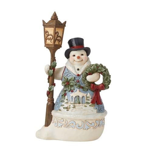 Enesco Jim Shore Heartwood Creek Viktorianischer Schneemann am Laternenpfosten Figur 6009494 von Enesco