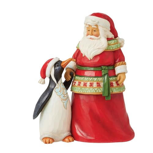 Heartwood Creek By Jim Shore Santa With Penguin Pint Size Figurine von Enesco