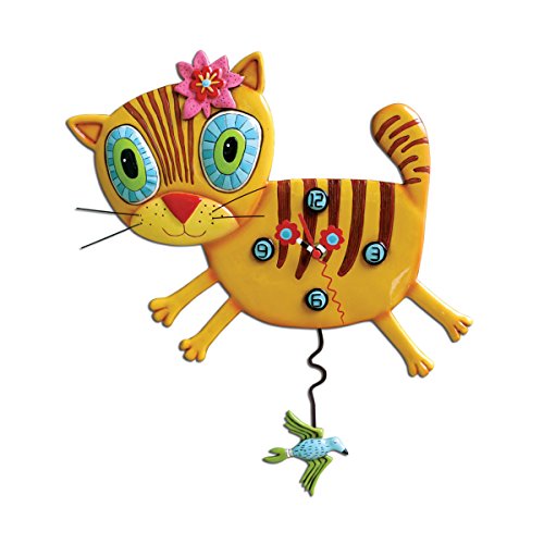 Enesco Kimi P1076 Wanduhr Katze, Kunstharz, 38 cm von Enesco