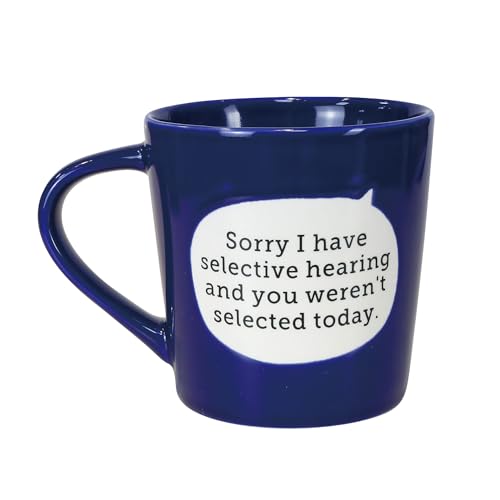 Enesco Our Name is Mud Dirty Selective Hearing Not Selected Kaffeetasse, 473 ml, Dunkelblau von Enesco