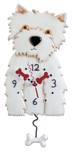 Enesco P1318 Uhr, Westie, Kunstharz, 36 cm von Enesco