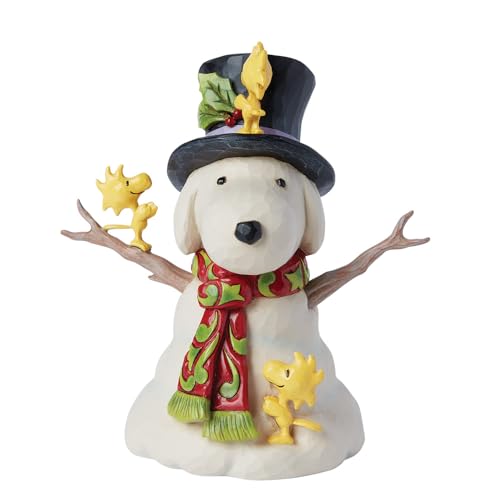 Enesco Peanuts by Jim Shore Woodstock Building a Snoopy Schneemann-Figur, Kunstharz, handgefertigt, bemalt, Sammlerstück, Peanuts, Snoopy, Weihnachten, Heimdekoration, Regal, Statue, 14 cm, mehrfarbig Enesco Peanuts by Jim Shore Woodstock Building a Snoopy Schneemann-Figur, Kunstharz, handgefertigt, bemalt, Sammlerstück, Peanuts, Snoopy, Weihnachten, Heimdekoration, Regal, Statue, 14 cm, mehrfarbig von Enesco