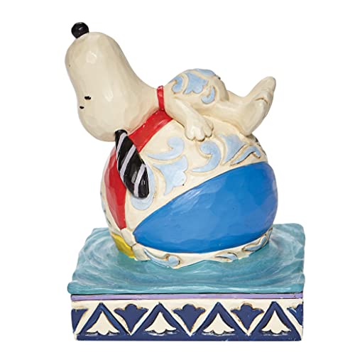 Enesco Peanuts by Jim Shore Snoopy Lounging on a Beach Ball Figur, 12 cm, Mehrfarbig von Enesco