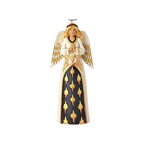 Heartwood Creek Black And Gold Praying Angel Figurine von Enesco