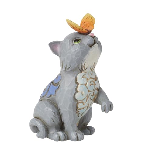Heartwood Creek by Jim Shore Cat Butterfly On Nose Mini Figurine von Enesco