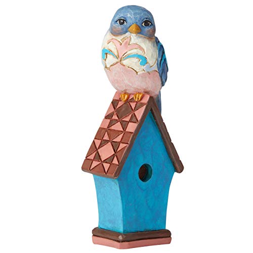 Heartwood Creek by Jim Shore Mini Blue Bird On Birdhouse Figurine von Enesco