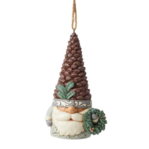 Jim Shore Figuren - Woodland Gnome Kiefernzapfen Hut Ornament - 11,5cm hoch von Enesco