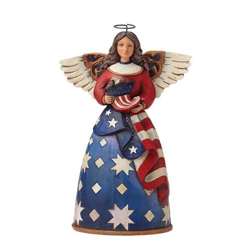 Jim Shore Heartwood Creek Patriotic Angel in Flag Dress Stone Resin Figurine, 6” von Enesco