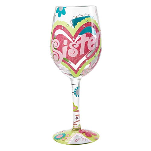 Lolita GLS11-5518F Sister My Bff Wine Glas, mehrfarbig, 8.5 x 8.5 x 22.5 cm von Enesco