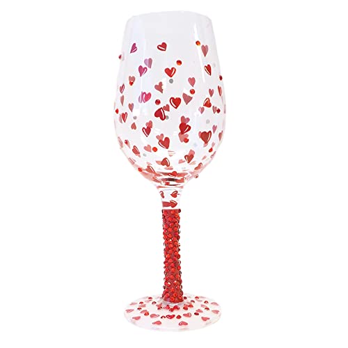 Lolita Red Hot Wine Glass, Glas, Multi, 8.5 x 8.5 x 22.5 cm von Enesco