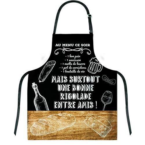 Vino de Francia Lotto 6 Schürze für Erwachsene Au Menu Ce Soir 78 x 68 cm von Enesco