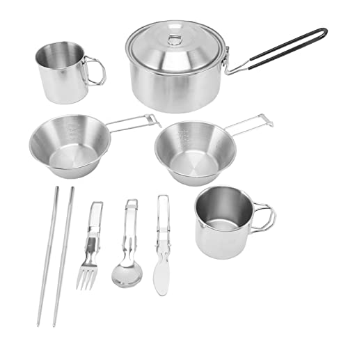 Edelstahl Outdoor Topf Camping Cookout Camping Topf, Kochgeschirr Set Topf Outdoor Haushalt Für Outdoor von Enforose