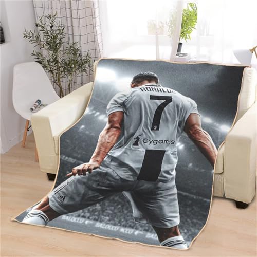 Enfunt-Home Photos de Football Cristiano Ronaldo Decke Sofa 150X200cm Flauschige Mikrofaser Sofa Kuscheldecken, Erwachsene Kinder Bettcouch Couchdecke, Familie Geburtstag Weihnachten Geschenk von Enfunt-Home