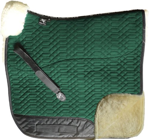 Engel Reitsport Lammfell Schabracke Fully Lined SCHABRA2-D-GRU-MED Stoff grün Fell med. Dressur (D) von Engel Reitsport