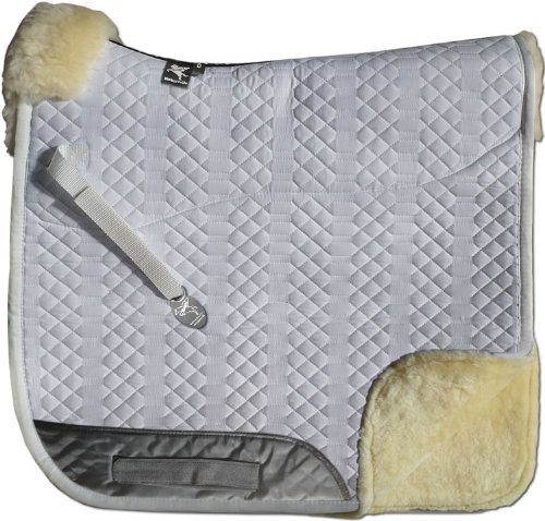 Engel Reitsport Lammfell Schabracke Fully Lined SCHABRA2-D-WEI-MED Stoff Weiss Fell med. Dressur (D) von Engel Reitsport