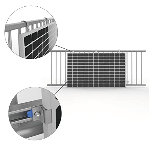 1 x Halterungsset für ein PV-Modul für den Gitterbalkon Balkonkraftwerk Balkon Halterung Photovoltaik von Engel