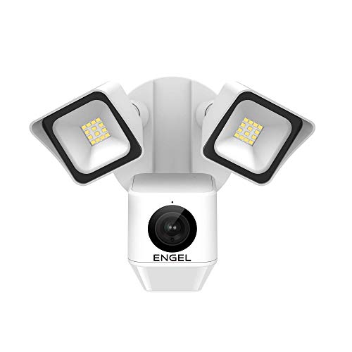 Engel Noxcam 1080P Außenkamera WLAN IP mit Zwei Scheinwerfern und bewegungsaktiviertem Flutlicht mit Videoverlauf in Full-HD. Mit Gegensprechanlage und integrierter 110-Dezibel-Sirene | Weiß von Engel