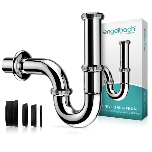 Engelbach® Siphon für Waschbecken - Abflussrohr Waschbecken 1 1/4" inkl. Gummimanschette - Universal Syphon für Badezimmer mit Montage-Video von Engelbach