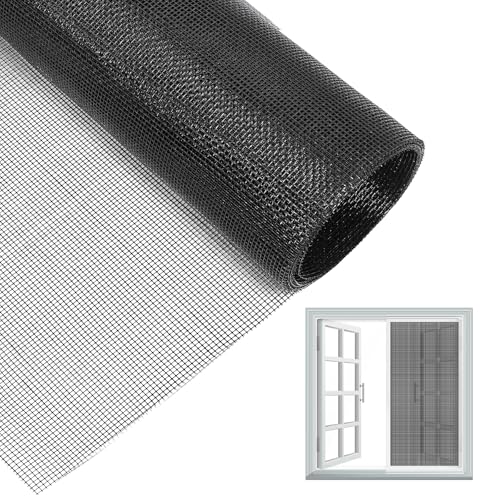 Fliegengitter Fenster Schwarz 250x120cm – Nanogitter Reißfest, DIY Insektenschutz Netz Meterware Ersatz für Balkontür, Dachfenster & Fensterrahmen, Fliegennetz Fiberglas, Geruchsneutral von Engelblick DE