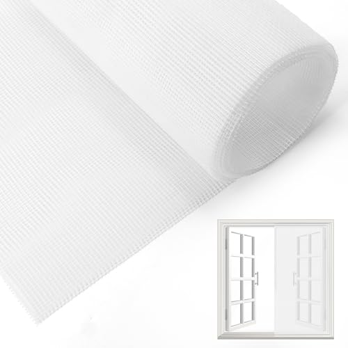 Fliegengitter Fenster Weiß 250x120cm Fiberglas Fliegennetz Reißfest, DIY Insektenschutz Netz Meterware, Katzenfest, Ersatz für Balkontür & Dachfenster, Weißes Insektennetz, Mückenschutz von Engelblick DE