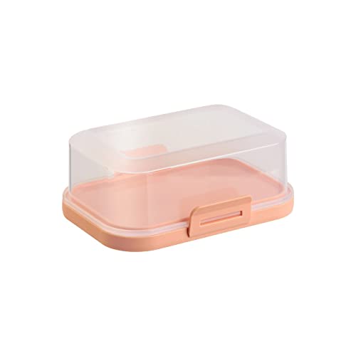 ENGELLAND - 1 x Stapelbare Butterdose mit Deckel und Klick-Verschluss, Apricot/Transparent, Plastik-box, Butter-Glocke, BPA-frei, Mehrzweck, robust von Engelland