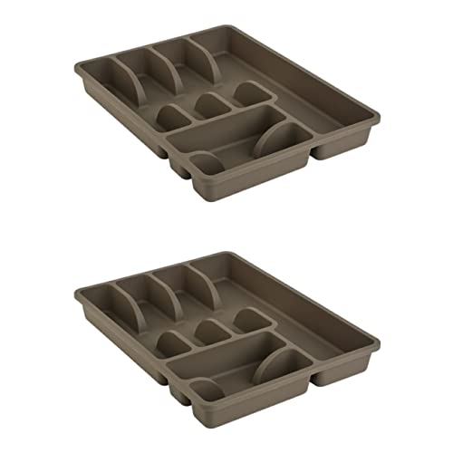 Engelland 2 x Besteckkasten Besteckkorb mit 6 Fächern, Kunststoff, BPA-frei, Farbe: Braun, Maße: 38 x 29 x 5 cm Engelland 2 x Besteckkasten Besteckkorb mit 6 Fächern, Kunststoff, BPA-frei, Farbe: Braun, Maße: 38 x 29 x 5 cm von Engelland