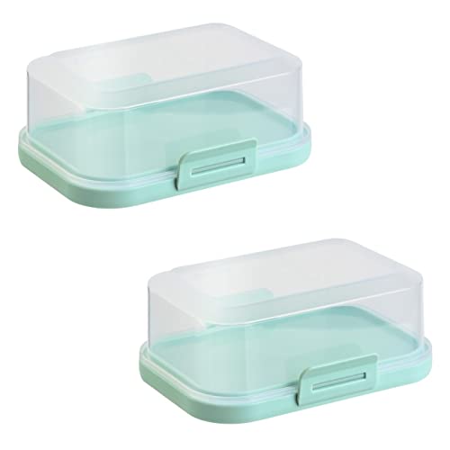 ENGELLAND - 2 x Stapelbare Butterdose mit Deckel und Klick-Verschluss, Mint/Transparent, Plastik-box, Butter-Glocke, BPA-frei, Mehrzweck, robust von Engelland