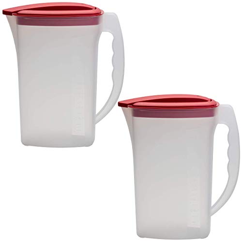 2x Saft Wasser Eistee Kanne Behälter Kühlschrankkrug Multifunktionsbox mit Deckel 2L Kunststoff von Engelland