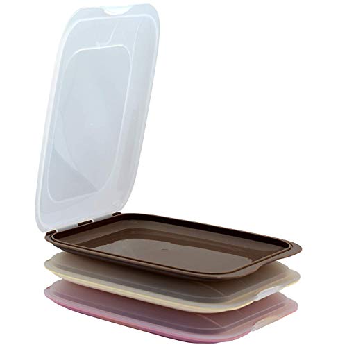 ENGELLAND - 3er Set hochwertige stapelbare Aufschnitt-Boxen, Frischhaltedose für Aufschnitt. Wurst Behälter. Perfekte Ordnung im Kühlschrank - beige braun rosa, Maße 25 x 17 x 3.3 cm ENGELLAND - 3er Set hochwertige stapelbare Aufschnitt-Boxen, Frischhaltedose für Aufschnitt. Wurst Behälter. Perfekte Ordnung im Kühlschrank - beige braun rosa, Maße 25 x 17 x 3.3 cm von Engelland