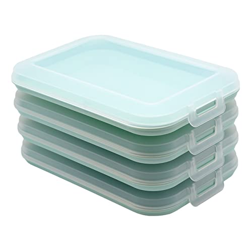 4er Set Aufschnitt-Dosen mit integrierter Servierplatte, Frischhaltedose, Aufbewahrungsbox, Lebensmittelbehälter, Aufschnitt-Box, stapelbar, BPA-frei, Küchenbedarf, Kunststoff mint von Engelland