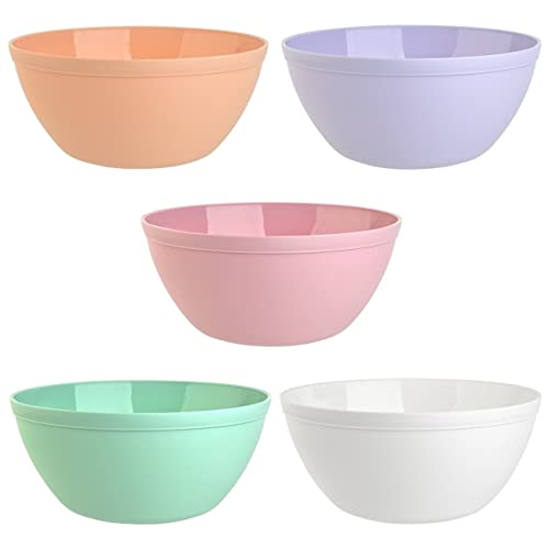 Engelland 5er Set Schalen Müslischalen Dessertschalen Salatschale Suppenschale Reisschale Bowl bunt aus Kunststoff BPA-frei groß 900 ml von Engelland