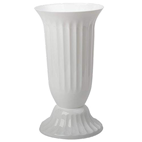 Außen Vase für Garten oder Grab in runder Form sehr robustem Kunststoff mit abnehmbarem Stand-Fuß von Engelland