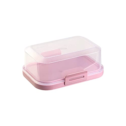 ENGELLAND - 1 x Stapelbare Butterdose mit Deckel und Klick-Verschluss, Rosa/Transparent, Plastik-box, Butter-Glocke, BPA-frei, Mehrzweck, robust von Engelland