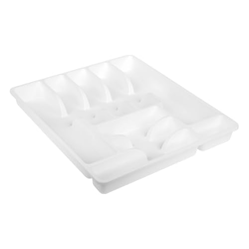 Engelland 1 x Besteckkasten Besteckkorb mit 9 Fächern, Besteckeinsatz aus Kunststoff, BPA-frei, Farbe: Weiß, Maße: 45 x 39 x 5 cm Engelland 1 x Besteckkasten Besteckkorb mit 9 Fächern, Besteckeinsatz aus Kunststoff, BPA-frei, Farbe: Weiß, Maße: 45 x 39 x 5 cm von Engelland