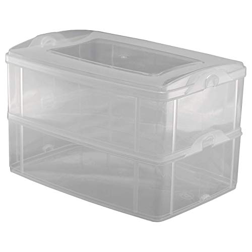 Engelland 2-teilige Frischhaltedose mit farbigem Deckel Vorratsdosen Behälter stapelbar bruchsicher Aufbewahrungsbox 2 x 2,2 L von Engelland
