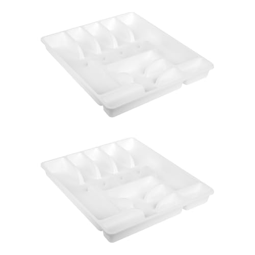 Engelland 2 x Besteckkasten Besteckkorb mit 9 Fächern, Besteckeinsatz aus Kunststoff, BPA-frei, Farbe: Weiß, Maße: 45 x 39 x 5 cm Engelland 2 x Besteckkasten Besteckkorb mit 9 Fächern, Besteckeinsatz aus Kunststoff, BPA-frei, Farbe: Weiß, Maße: 45 x 39 x 5 cm von Engelland