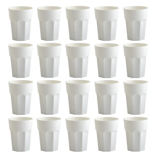 Engelland 20x Kunststoffbecher cremeweiß Trinkbecher Party-Becher Plastik Trink-Gläser Mehrweg 0,25l von Engelland