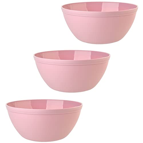 Engelland 3er Set Schalen Müslischalen Dessertschalen Salatschale Suppenschale Reisschale Bowl in Farbe rosa aus Kunststoff BPA-frei groß 900 ml von Engelland