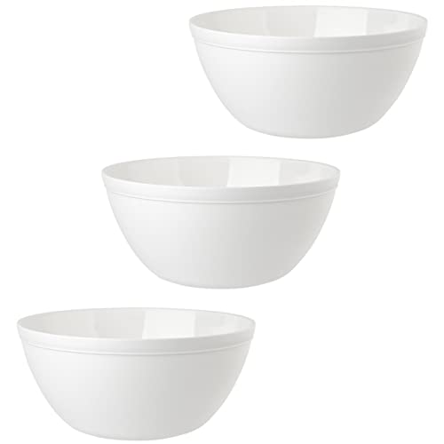 Engelland 3er Set Schalen Müslischalen Dessertschalen Salatschale Suppenschale Reisschale Bowl in Farbe weiß aus Kunststoff BPA-frei groß 900 ml von Engelland